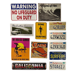 Set of California Surf Metal Signs