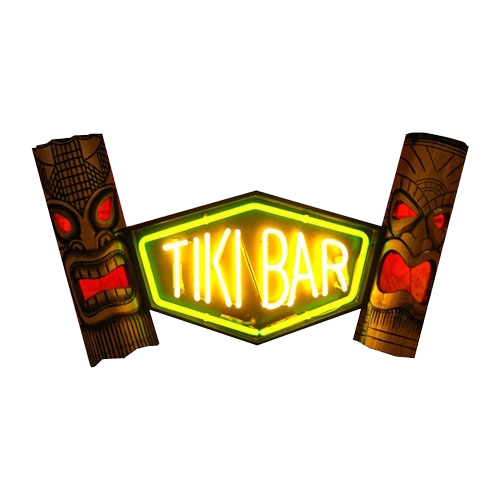 Tiki Bar Neon Sign with Masks