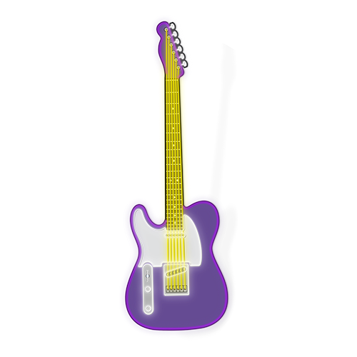 Oversized Guitar LED Neon - Purple