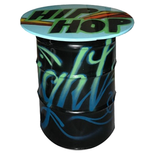 Urban Graffiti Barrel Highboy Table