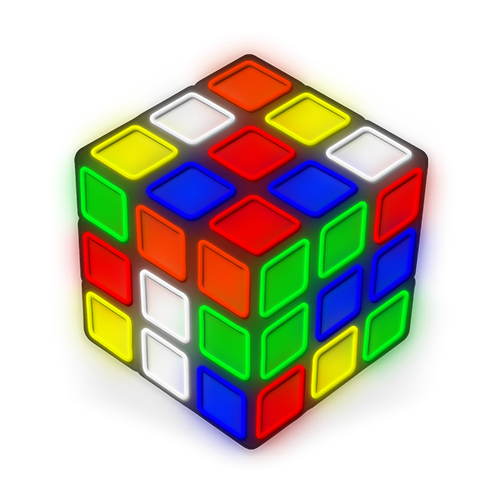 Large Rubik's Cube LED Neon