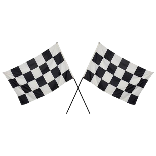 Set of (2) Checkered Flags