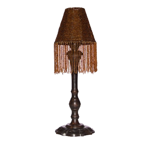 Brown Beaded Candle Lamp