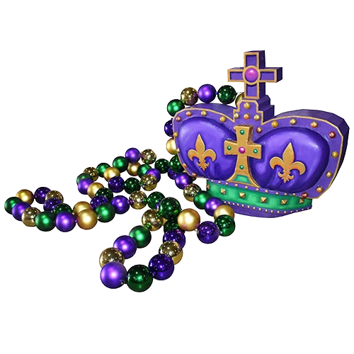 Oversized Mardi Gras Beads with Crown