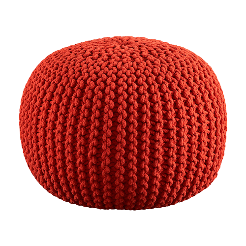 Orange Pouf Ottoman