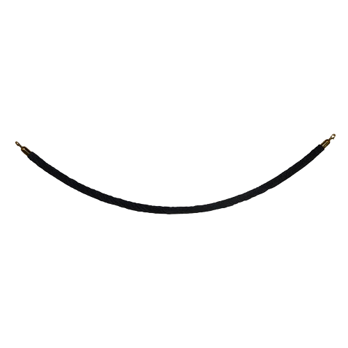 Black Rope with Brass Ends