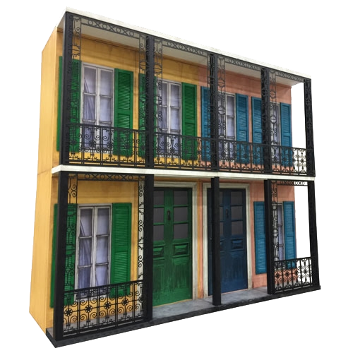 French Quarter Facade - Yellow and Peach