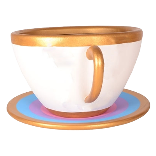 Oversized Teacup - White/Gold Trim