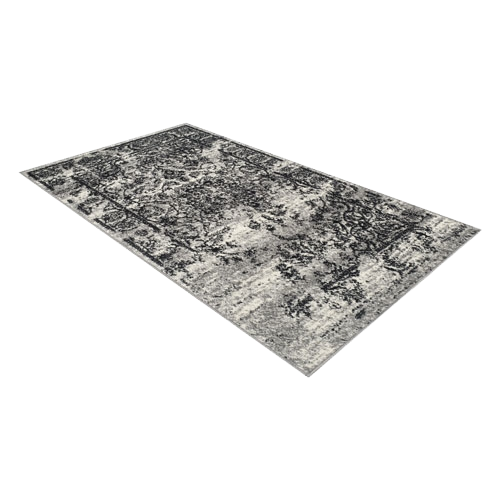 Silver & Black Area Rug 9' x 12'