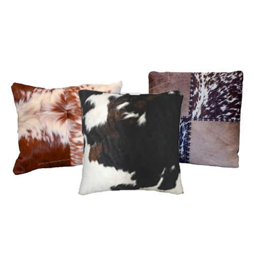 Set of (3) Cowhide Pillows