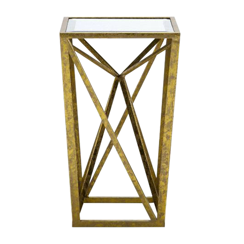 Gold Geometric End Table