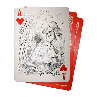 Set of (3) Flying Cards - Alice