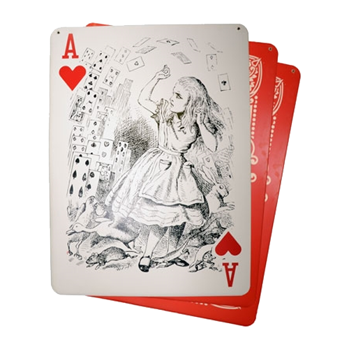 Set of (3) Flying Cards - Alice