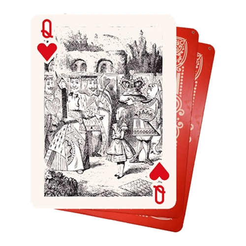 Set of (3) Flying Cards - Queen of Hearts