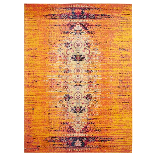 Distressed Oriental Orange Rug 8' x 11'