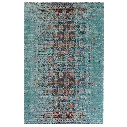 Distressed Oriental Blue Rug 8' x 11'