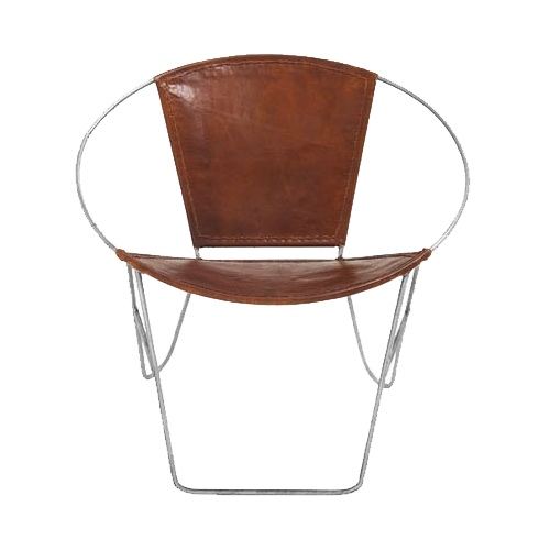 Leather Ring Chair - Brown