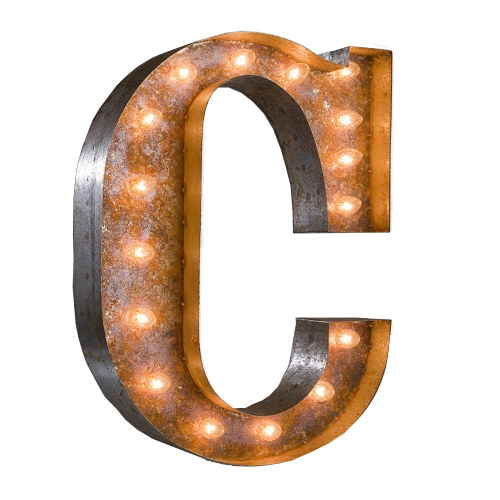 Vintage Marquee Letter - C