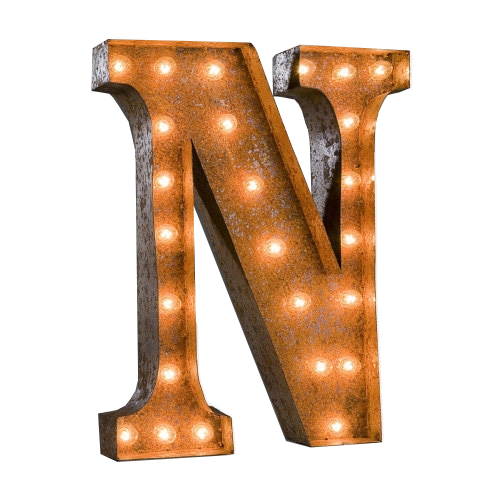Vintage Marquee Letter - N
