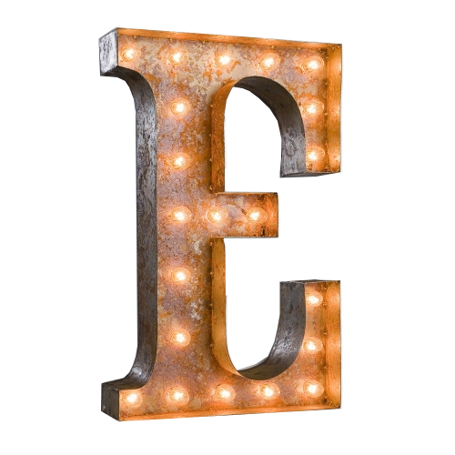 Vintage Marquee Letter - E