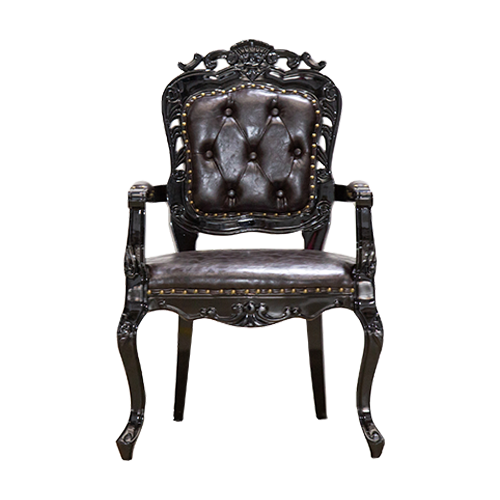 Black and Espresso Baroque Chair