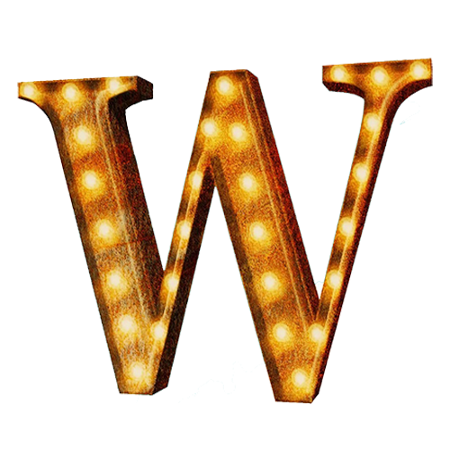 Vintage Marquee Letter - W