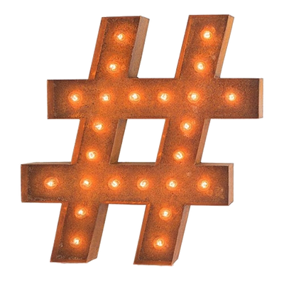 Vintage Hashtag Marquee