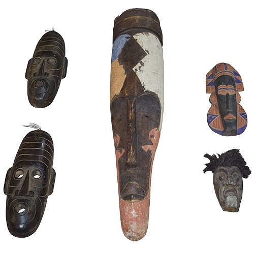 Set of (5) African Masks