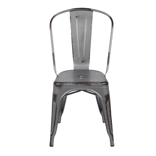 Distressed Gunmetal Bistro Chair