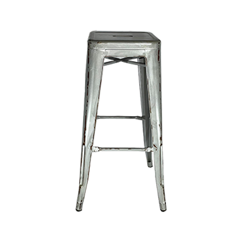 Distressed Gunmetal Bistro Bar Stool