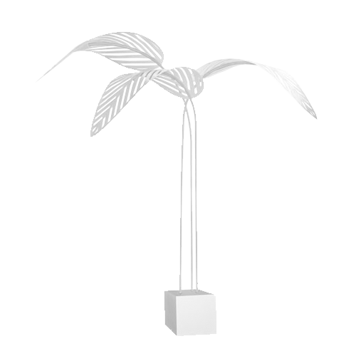 White Palm Leaf Trio