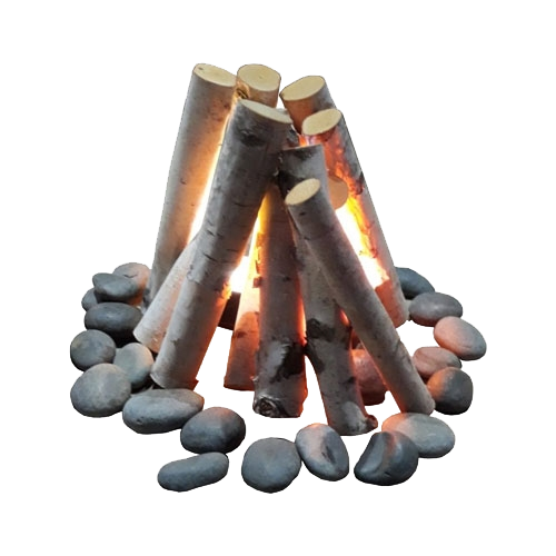 Faux Fire with Birch Logs