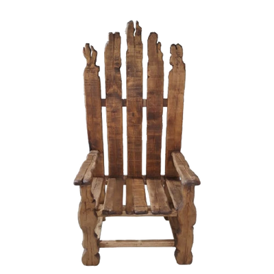 Hand Carved Wooden Throne Chair