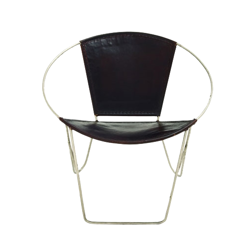 Leather Ring Chair - Black