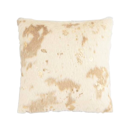 Cowhide Pillow with Gold Accents