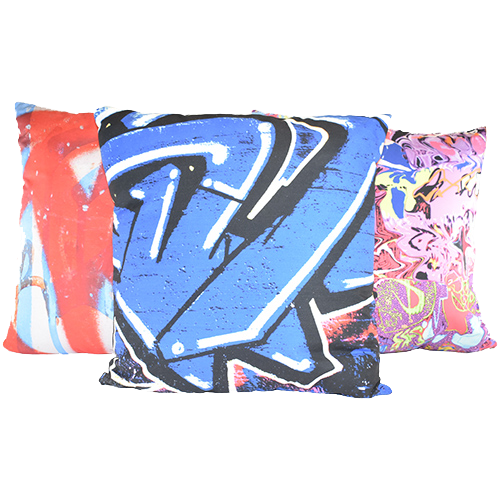 Set of (3) Graffiti Pillows