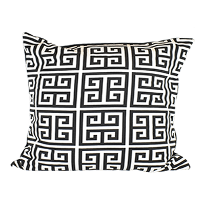 Greek Key Monochrome Pillow