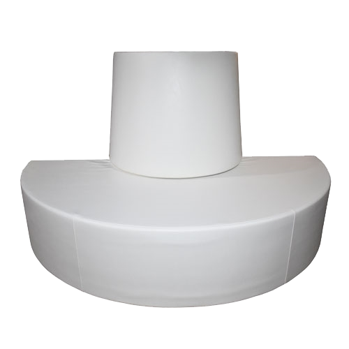 Half Round Banquette - White