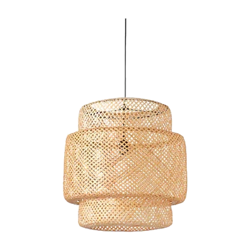 21" Woven Bamboo Chandelier