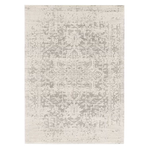 Distressed Grey Medallion Rug 8' x 10'