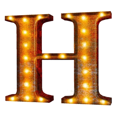 Vintage Marquee Letter - H