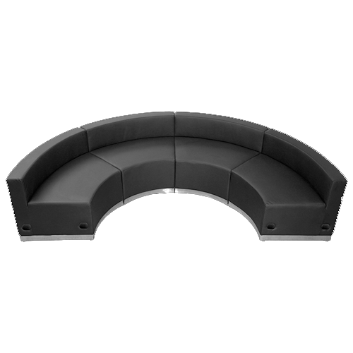 Black Concave Half-Circle Lounge
