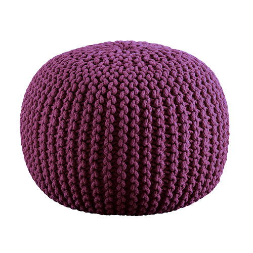 Purple Pouf Ottoman