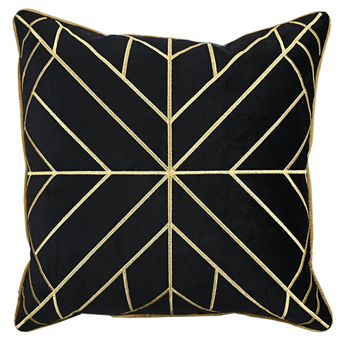 Black Art Deco Pillow