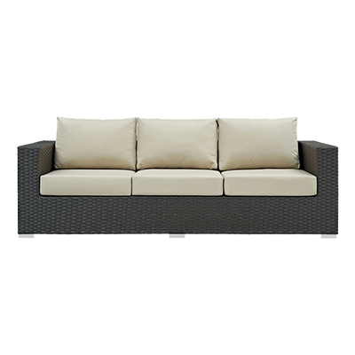 Chocolate Rattan Sofa