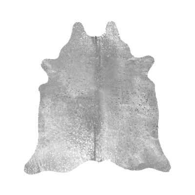 Cowhide Rug with Silver Flecks