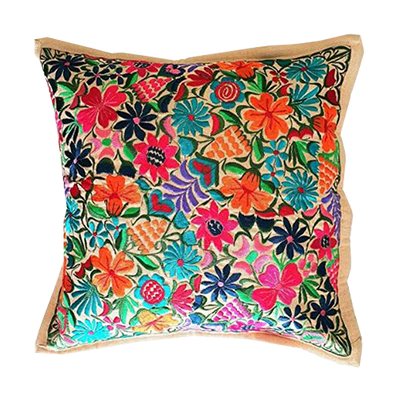 Mexican Floral Embroidery Pillow