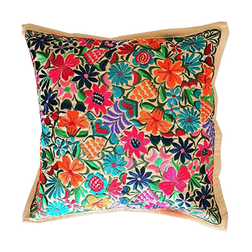 Mexican Floral Embroidery Pillow