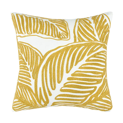Yellow Tropical Leaf Pillow
