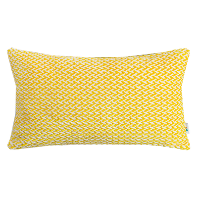 Yellow and White Lumbar Pillow
